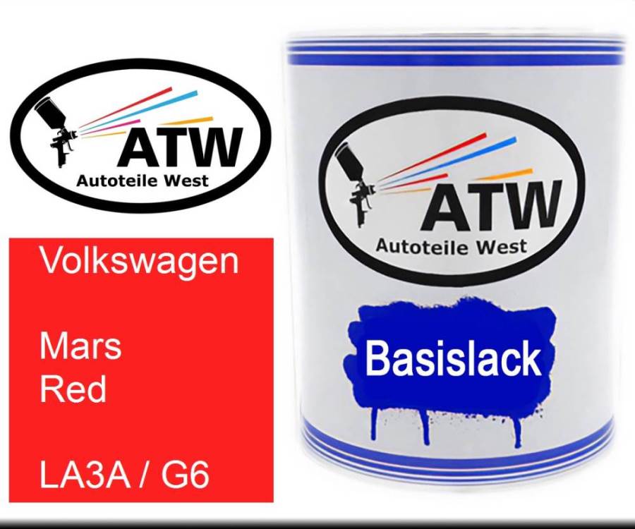 Volkswagen, Mars Red, LA3A / G6: 1L Lackdose, von ATW Autoteile West.